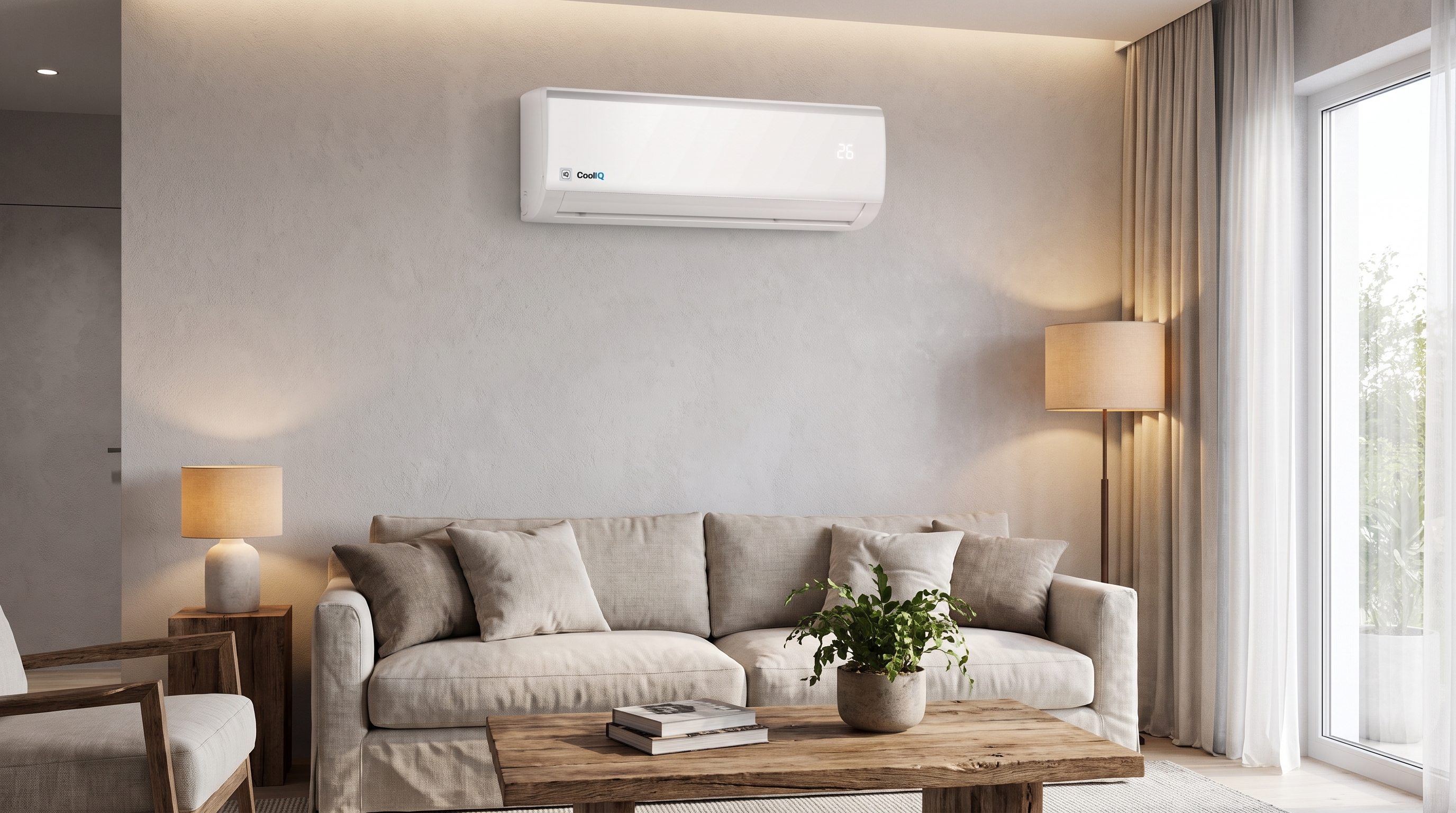 CoolIQ binnenunit in een woonkamer